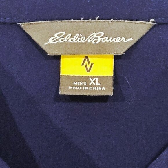 Eddie Bauer Men’s XL Stretch Performance Button Shirt Navy Blue - Picture 3 of 7